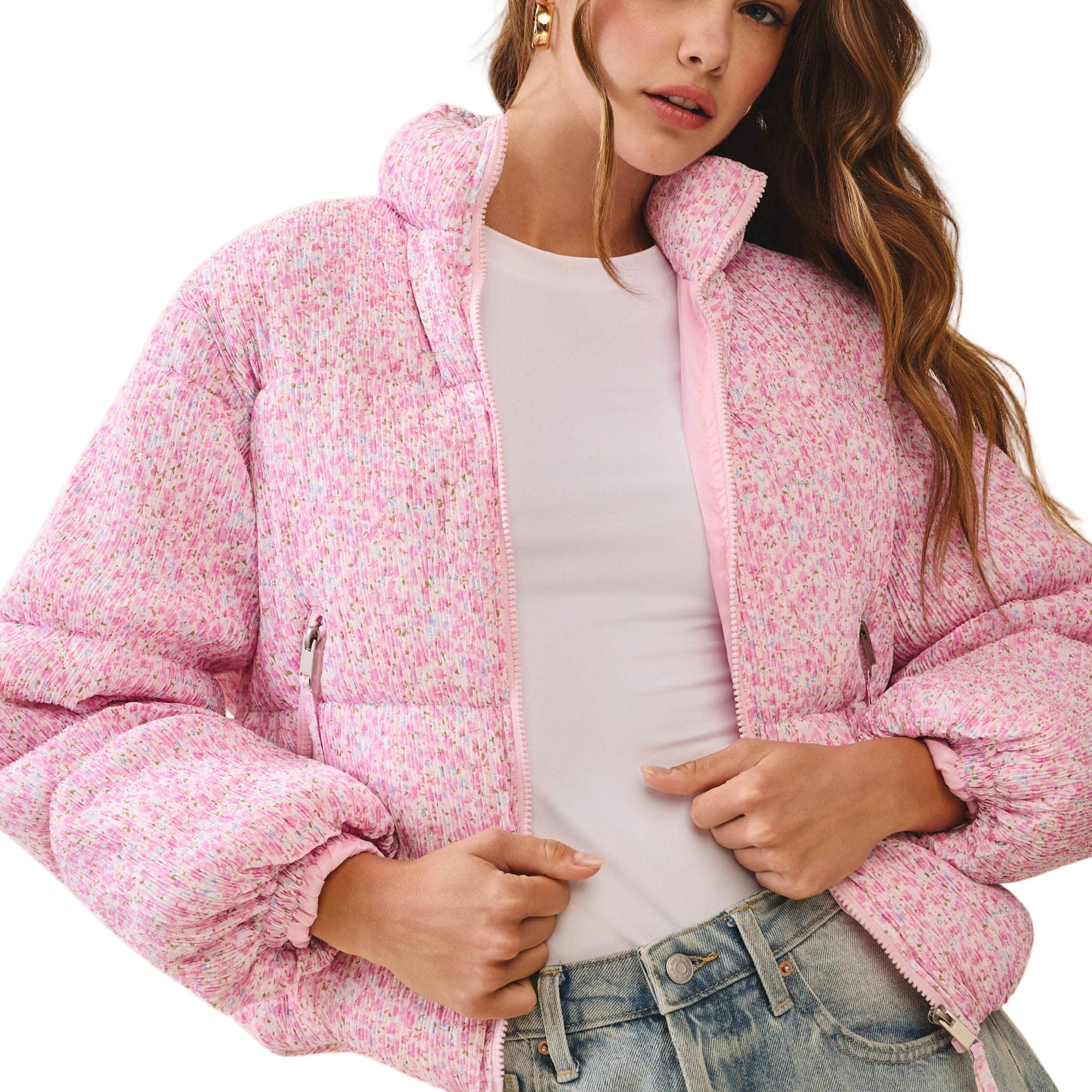 Floral Printed Puffer Jacket