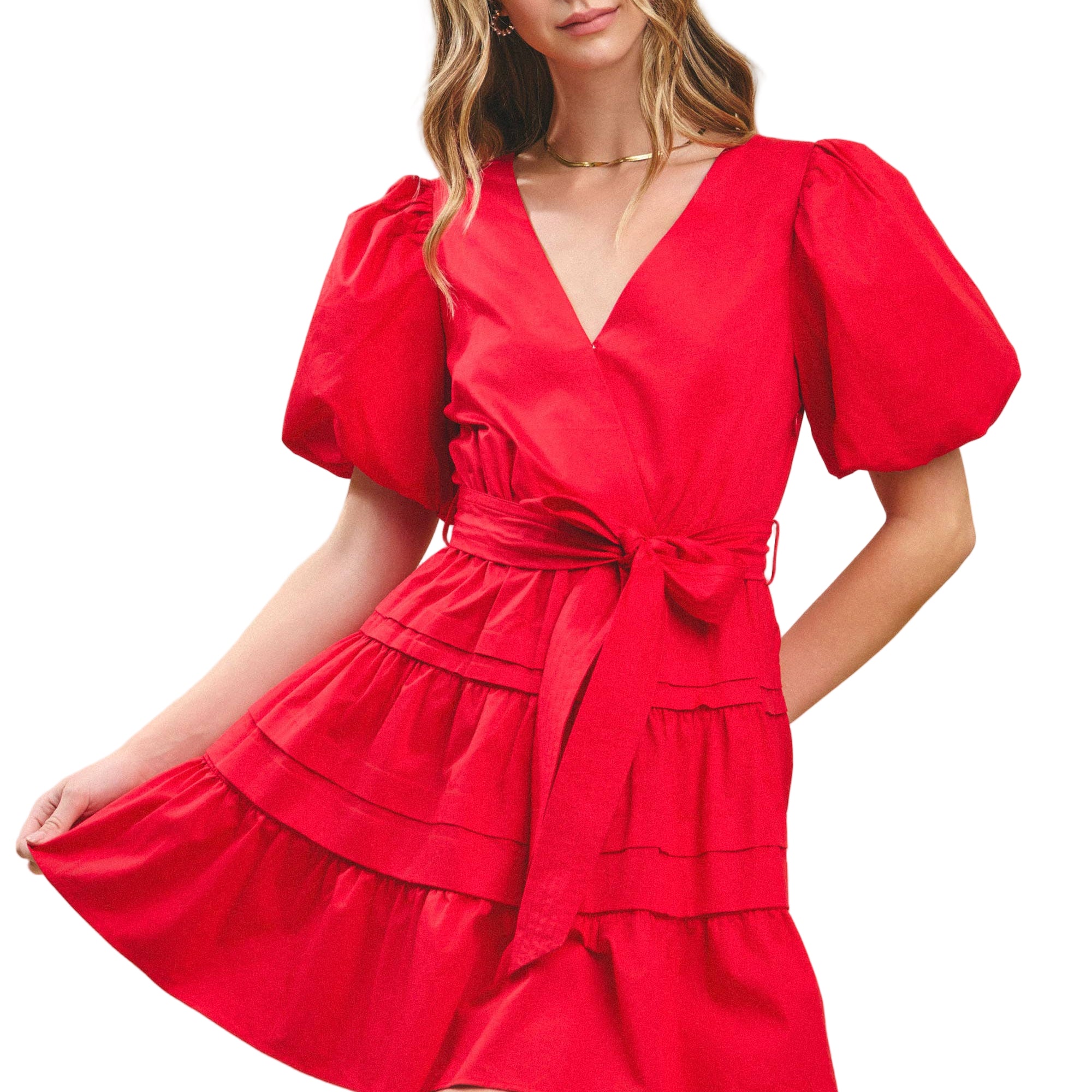 Fit and Flare Tiered Hem Dress